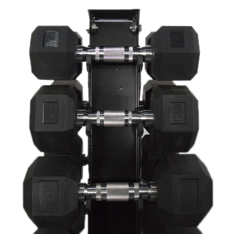 gym fitness equipment high-end adjustable 3 tier 15 pair triangle hex ...